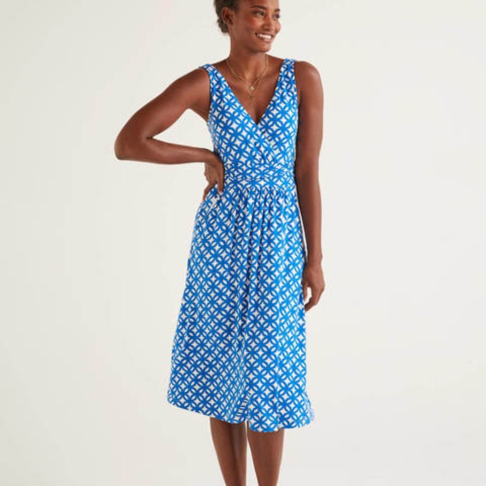 Boden Blue & White Geometric Effie Dress